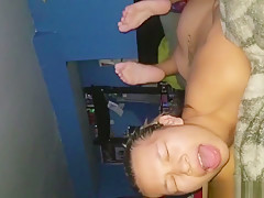 Submissive blowjob and a facial in a homemade video