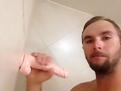 Sucking my new dildo