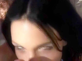 Sweet looking French brunette whore fucking big pecker