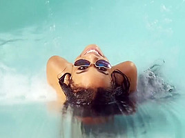 Sweltering Hot Babe Briana In Softcore Pool Scene   