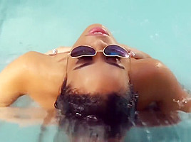 Sweltering Hot Babe Briana In Softcore Pool Scene   