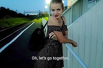 Swife Katy - The Puzzled Baby Was Waiting For The Train, And Got A Hot Cock And A Big Cr