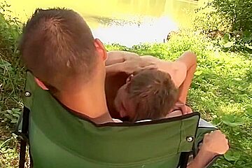 Tanned And Trim Boys Outdoor Bareback
