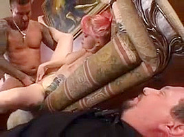 Tattooed Wife Gets It On With Another Dude While The Husband Watches