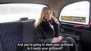 Tattooed butt blonde fucks in fake taxi