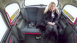 Tattooed butt blonde fucks in fake taxi