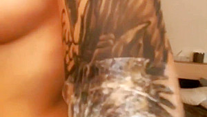 Tattooed russian girl masturbates on cam