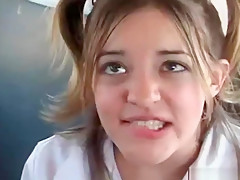 Teenies on schoolbus have a lucky day