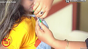 Telugu Step sisters Pavi And Bavi Hot Lesbian Sex In Bedroom