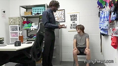 Thief Big Black Cocked Bareback Style At The Office