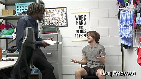 Thief Big Black Cocked Bareback Style At The Office