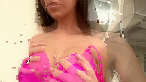 This Nice Brunette Girl Gives A Private Pussy Show In Her Kitchen