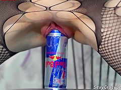 Tiffany Has Fun With A Can Of Pepsi And Redbull
