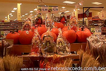 Topless teen 18+ Drive Through And Naked In Supermarket