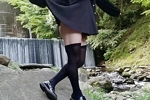 Transgender With A Penchant For Masturbation And Urination Deep In The Mountains