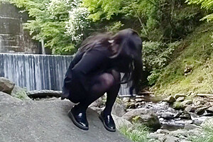 Transgender With A Penchant For Masturbation And Urination Deep In The Mountains