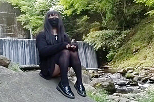 Transgender With A Penchant For Masturbation And Urination Deep In The Mountains
