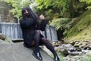 Transgender With A Penchant For Masturbation And Urination Deep In The Mountains