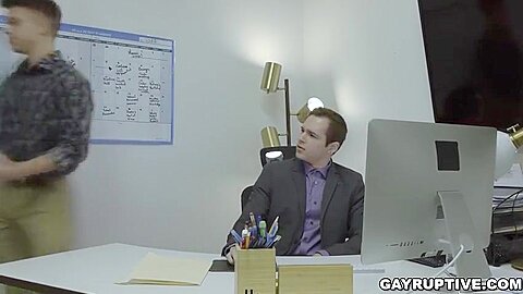 Trevor Harris And Jayden Marcos - Threesome Gay Anal Sex In The Office With Boss