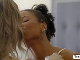 Ts Brunette Fucks Her Hot Ebony Girlfriend