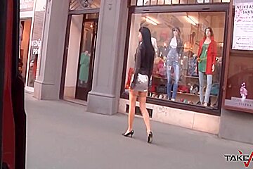 Two Dark Haired Hottie Picking Up Dude On The Streets To Fuck With 34 Min