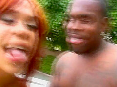 Two Ebony Sluts From Germany Pleasing A Bbc In The Backyard