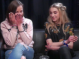 Two Friends Step mommies Are Smoking, Talking And Kissing For The First Time