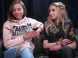 Two Friends Step mommies Are Smoking, Talking And Kissing For The First Time