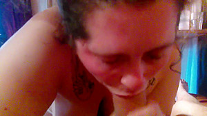 Ugly Fat slut sucks big dick until he cums 