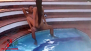 Una Deliciosa Cogida En La Piscina Con La Cachonda De Mi Hijastra 2 Parte 9 Min