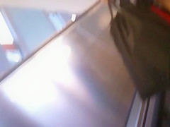 Upskirt Escalator 21 - Black Milf Wearing Long Black Panty