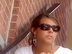 Upskirt of a student 18+ girl on stairs