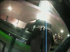 Upskirt view of hot waitresses in sleazy clothes