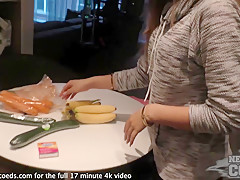 Vegetable And Fruit Fetish Masturbation With Hot Teen 18+ Model With Nebraska Jim