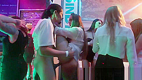 Very sexy pornstars gets nailed in a club