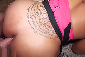 Voluptuous ladyboy Far bareback riding on a big cock