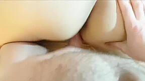 WIFE MULTIPLE ORGASM, FUCKING ON EDGE OF BED AND THEN DOGGY STYLE CREAMPIE