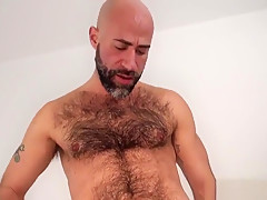 Wanking hairy bear bangs ass bareback