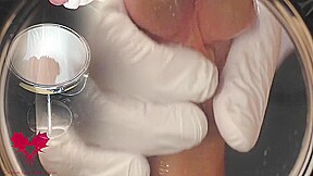 Watch In The Vanity Mirror As She Milks My Cock With White Latex Gloves
