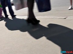 Watch the color of gals upskirt panty