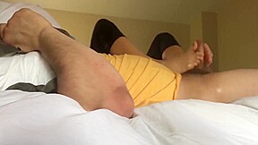 Wife Footjob Handjob CUM ON FEET