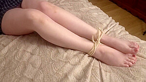 Wife In School Uniform Tied To Bed