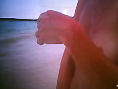 Wife on the public beach