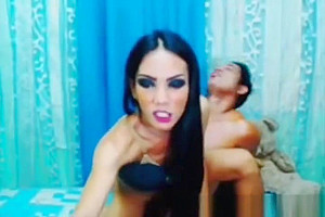 Wild Shemale Rides Her Man