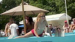Wild amateur taking her sexy outfit off outdoors