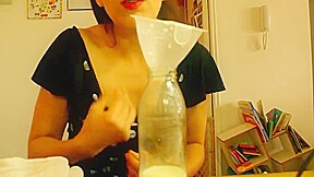 Woman Milking Herself