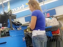 Woman shopping in tight jeans