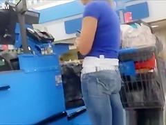Woman shopping in tight jeans