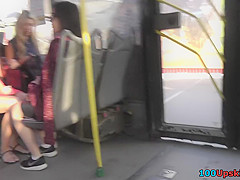 Wonderful upskirting presented by young female