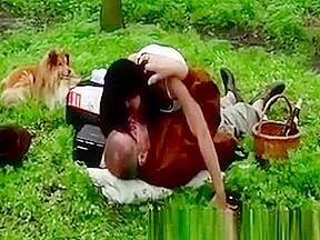 Young Babe Mouts Old Guy Outdoors And Wants His Cock